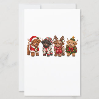 Papier Vaches Highland de Noël, amis de vacances
