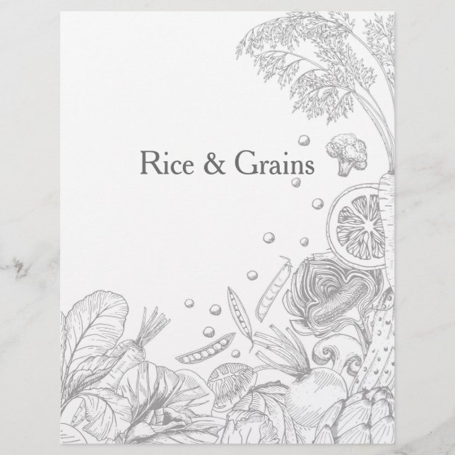 Papier Vague de gris Légume - Catégorie de recette (Devant)