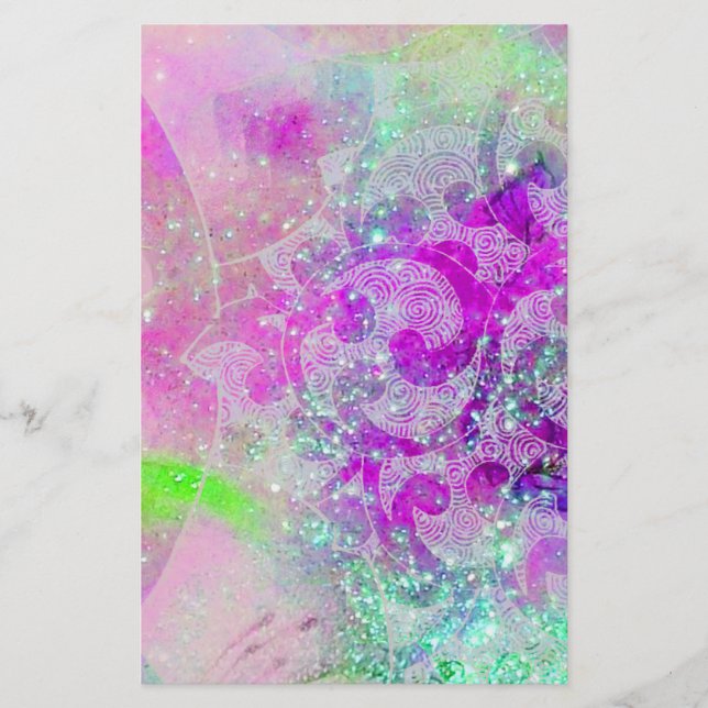 Papier VAGUES ABSTRAITES, Bleu Turquoise, Mariage rose vi (Devant)