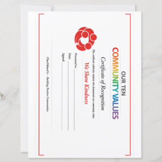 Papier Value Inclusion Certificate 8.5x11 Paper Sheet 