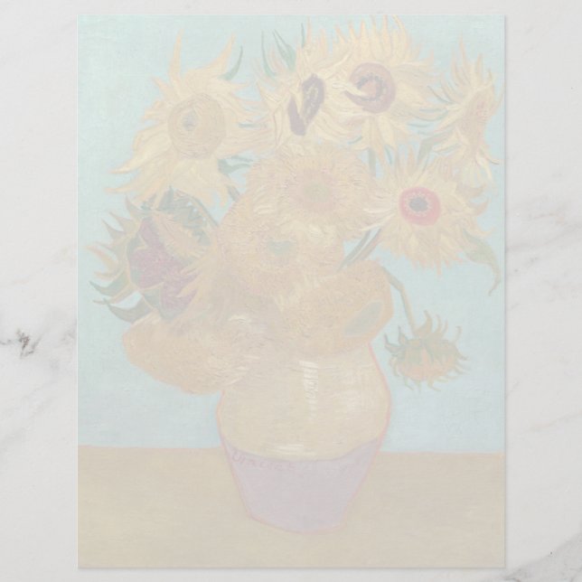 Papier Vase avec 12 tournesols par Vincent Van Gogh (Devant)