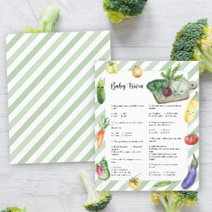 Papier Veggie baby shower Baby Trivia   Jeu baby shower