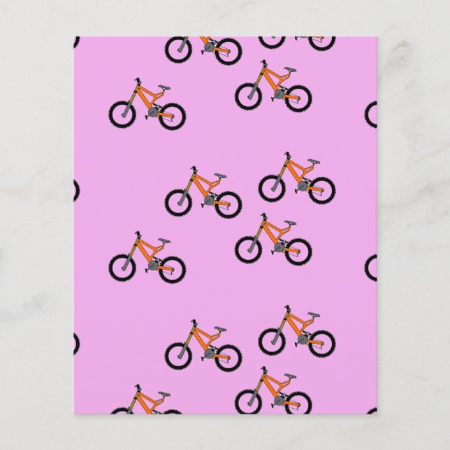 Papier Vélos motif sur rose (Devant)