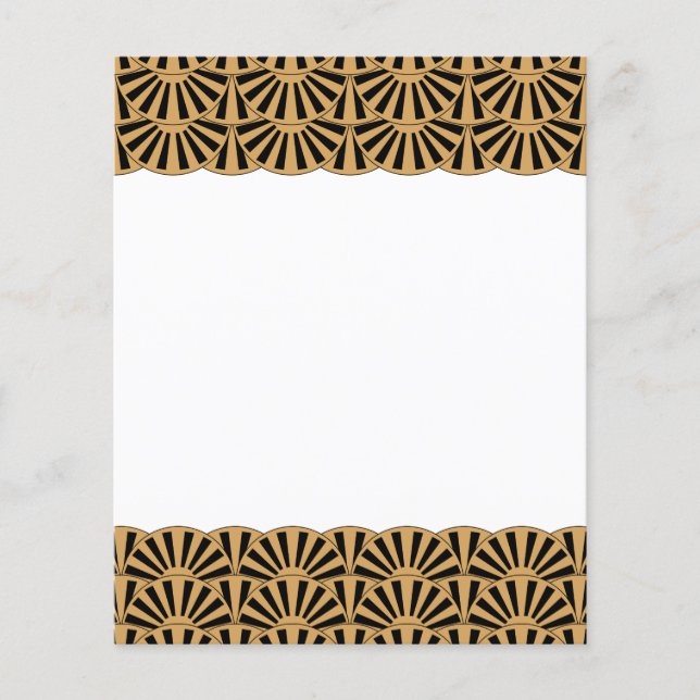 Papier Ventilateur or et noir Art déco Motif (Devant)