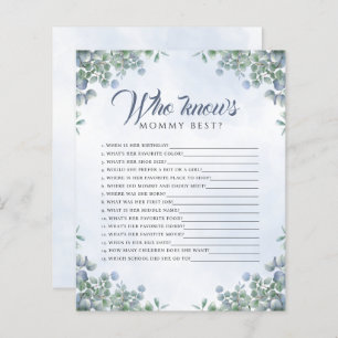 Papier Verdure Aquarelle Bleue Qui Connaît Maman Jeu Bébé