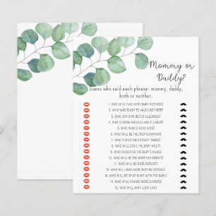 Papier Verdure - jeu de baby shower maman ou papa