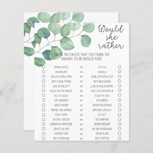 Papier Verdure - Plairait-Elle Plutôt Baby shower Jeu