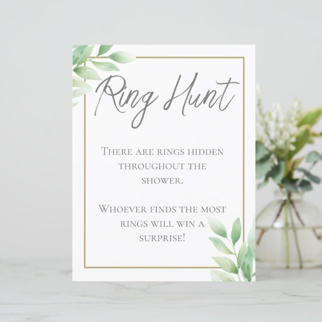 Papier Verdure Rustique Fête des mariées Ring Chasse Jeu (Debout devant)