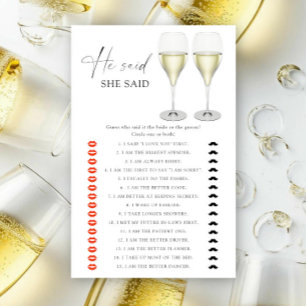 Papier Verres à champagne - Il a dit qu'elle a dit à la b