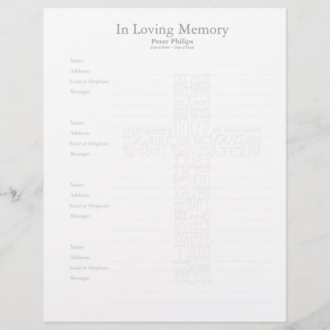 Papier verset biblique John14 en forme croisée - (Devant)