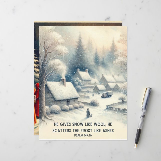 Papier Versets de la Bible d'hiver Carton d'artisanat en  (Devant/Arrière en situation)