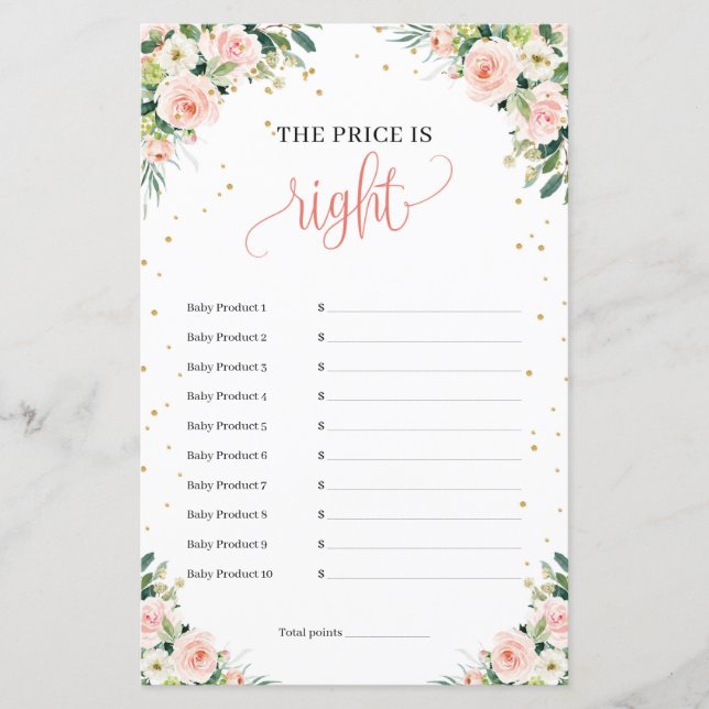 Papier Vert eucalyptus floral le prix est juste (Devant)