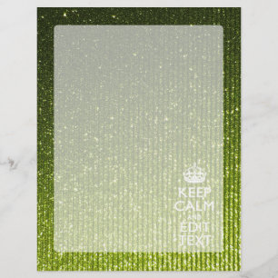 Papier Vert olive Keep Calm Avoir votre texte