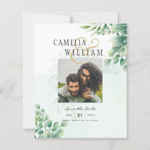 Papier Vert Or Eucalyptus MARIAGE QR CODE Moderne