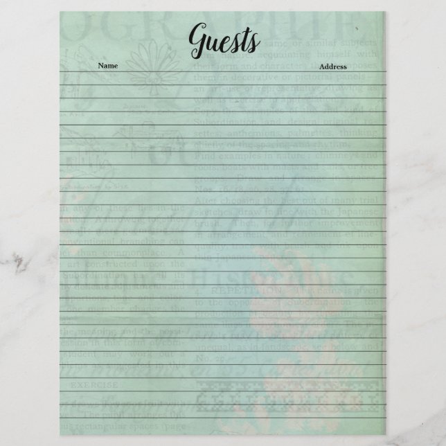 Papier vert pâle (Devant)