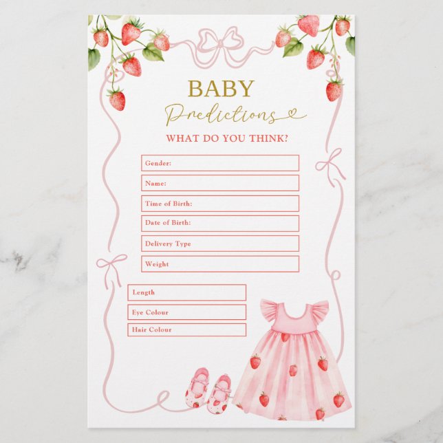 Papier Vêtements de bébé Coquette Rose Prédictions de béb (Devant)