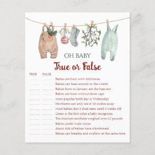 Papier Vêtements de Noël Oh Bébé Vrai ou Faux