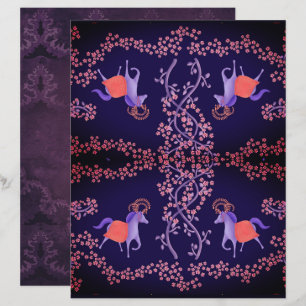 Papier Vibes médiévales Chevaux