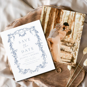 Papier Victorian Save the Date Photo Mariage français