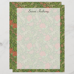 Papier Victorienne Vintage Roses rouges Filles roses Papi