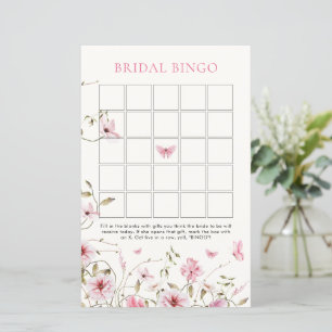 Papier Vie de papillons Floral Bridal Bingo