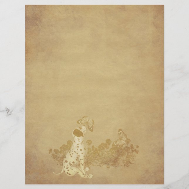 Papier vieilli Papier Dalmatien Chiot Papier à chi (Devant)