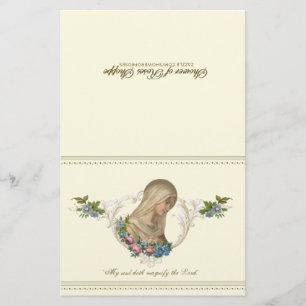 Papier Vierge Catholique Marie Vintage Religieuse Florale