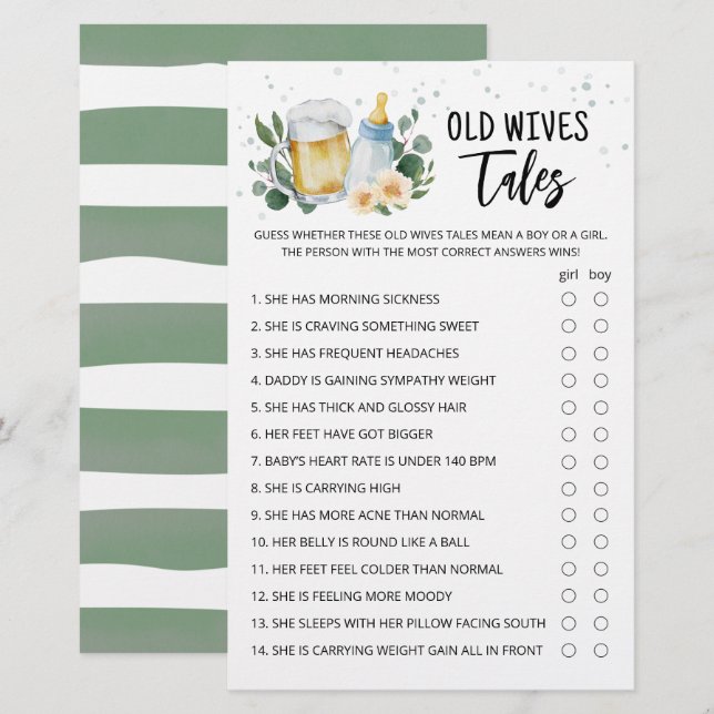 Papier Vieux contes de la femme Jeu de verdure bébé est e (Devant / Derrière)