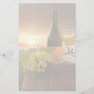 Papier Vin Blanc Avec Barre Sur Vignoble En Chianti