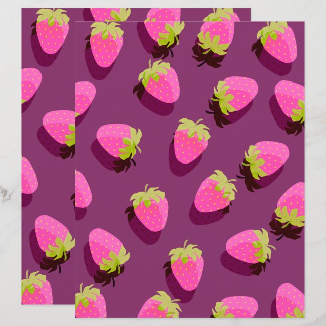 Papier Vin fraise Rouge (Devant / Derrière)