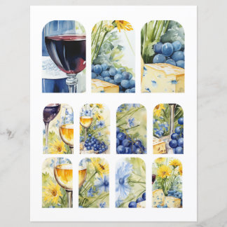 Papier Vin Fromage Bleu Raisins 1 : 1 de 4