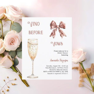 Papier Vino avant voeux arc rose Nuptiale Douche invitati