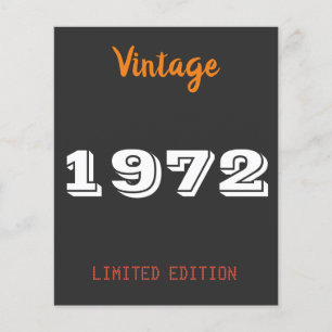 Papier Vintage 1972 édition limitée 50e cadeau d'annivers