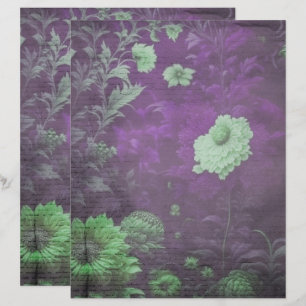 Papier vintage à papier à scandale violet et crèm