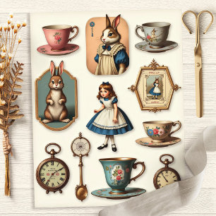 Papier Vintage Alice Tea Party Fussy Cut Collection