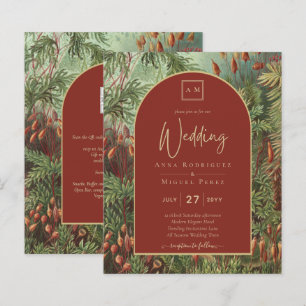 Papier Vintage Botanique Terracotta Florals Arch MARIAGE