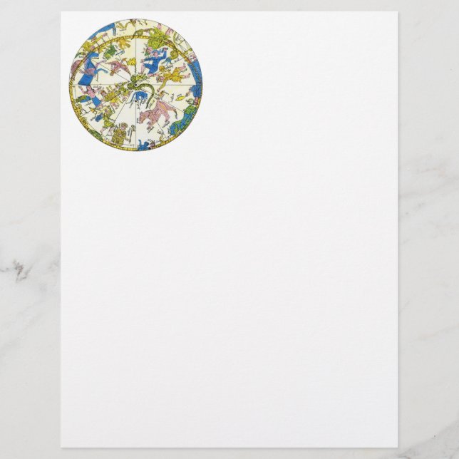 Papier Vintage céleste, sphère arabe, constellations (Devant)