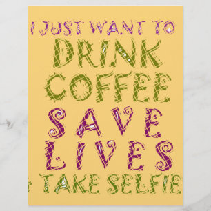 Papier Vintage Coffee Save Lives and Take Selfies