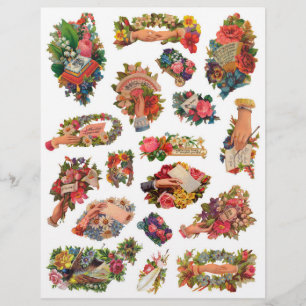 Papier Vintage de l'ère victorienne, chagrin à main