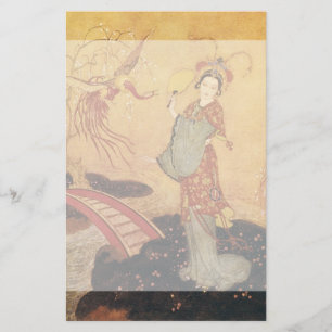 Papier Vintage Fairy Tale Princess Badoura, Edmund Dulac