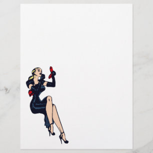 Papier Vintage Joli Blonde Retro Glamor Girl Pinup