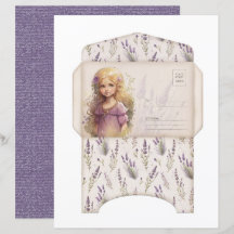 Vintage Lavender Journal Paper Sheet