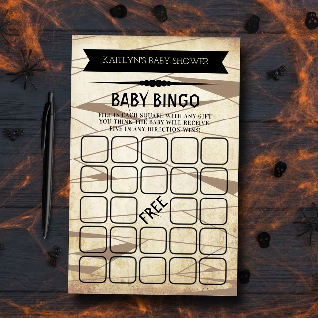 Papier Vintage maman | Bingo Baby shower Halloween (Créateur téléchargé)