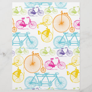 Papier Vintage moderne Vélo couleur brillante Motif néon