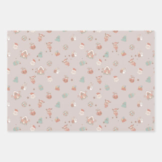 Papier Vintage Noël Papier 3 feuilles