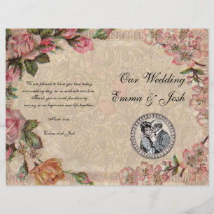 Papier Vintage Romance Couple Antique Rose Mariage