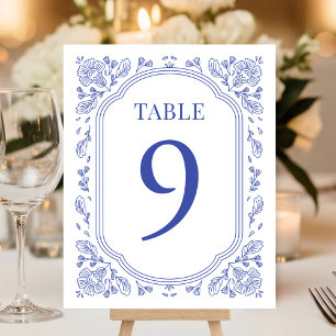 Papier Vintage Romance Floral Mariage Numéro de table