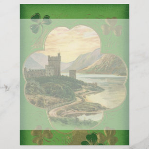 Papier Vintage Saint-Patricks Jour Salutations Shamrock C