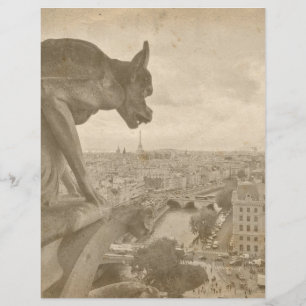 Papier Vintage Sepia Paris Gargoyle