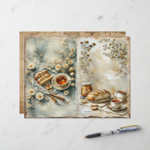 Vintage Summer Breakfast Scrapbook Paper